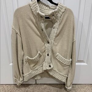 Free People Sweater Jacket with snap Button Details
